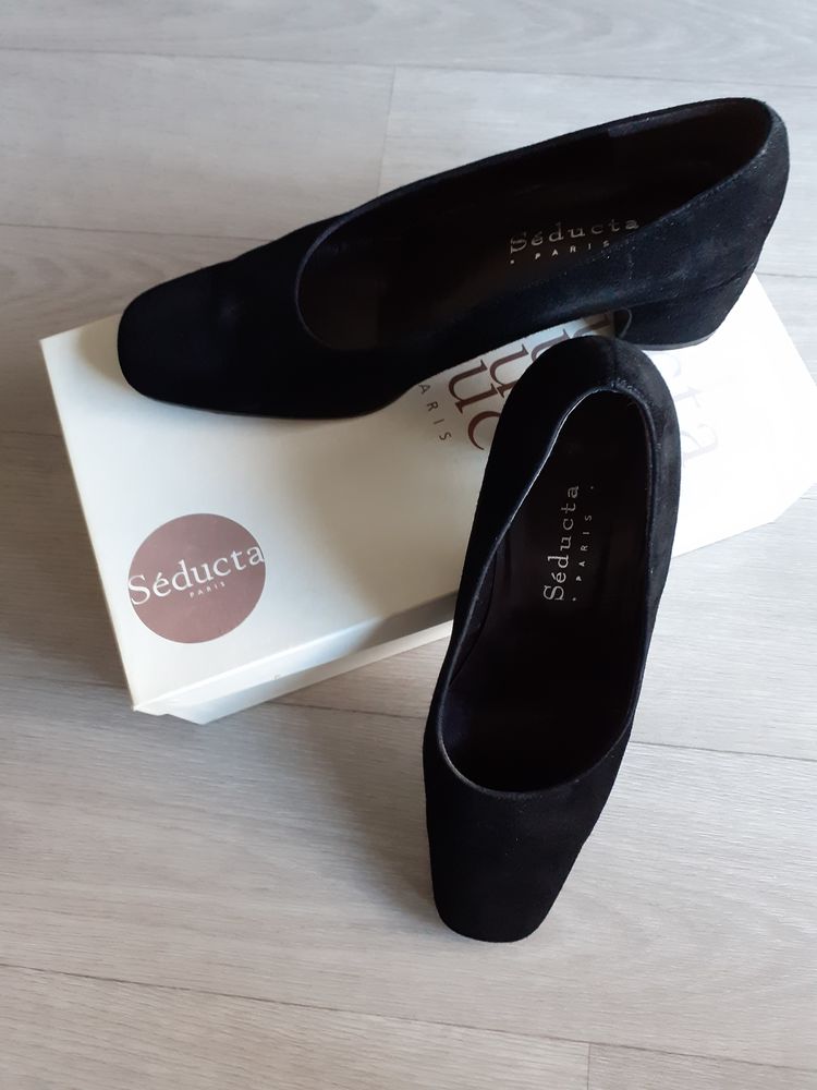 Escarpins Cuir Nubuck Velours Noir 6 Tinqueux (51)