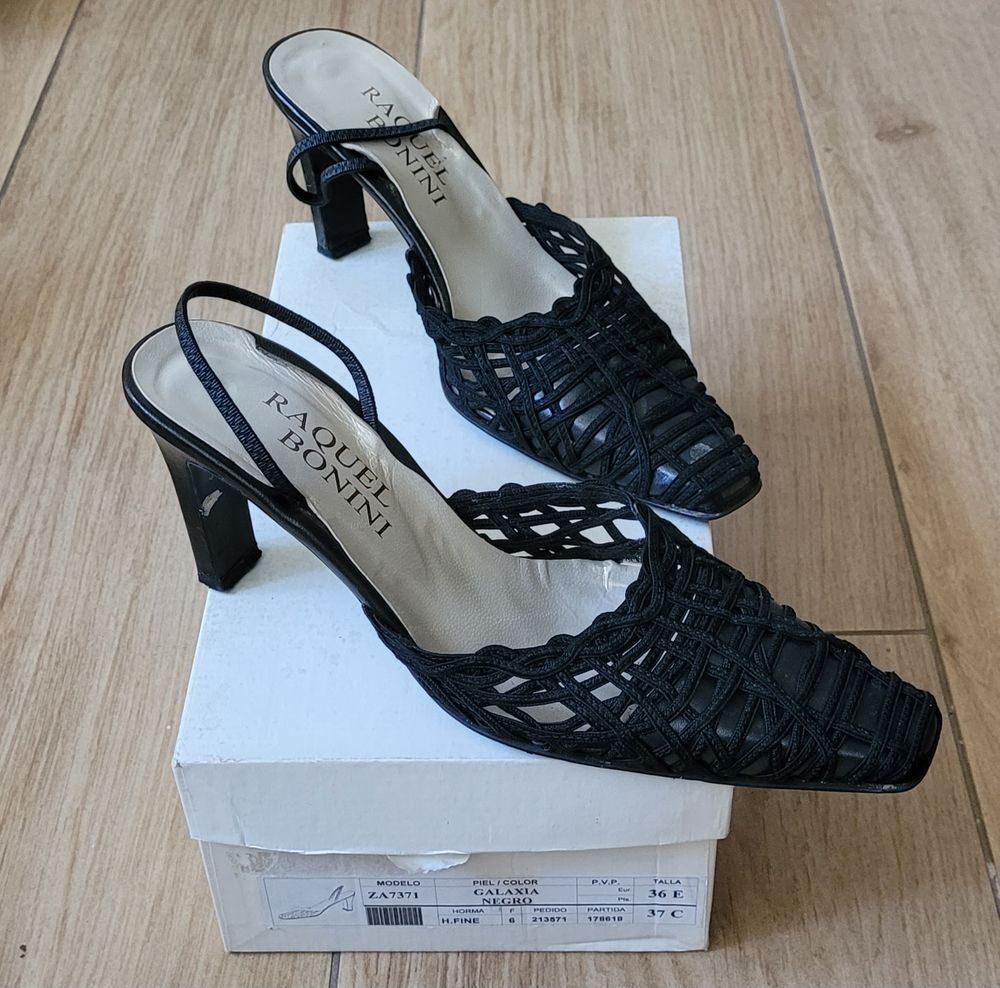 Escarpins ouverts talon noirs Raquel Bonnin T37 EU 10 Bordeaux (33)