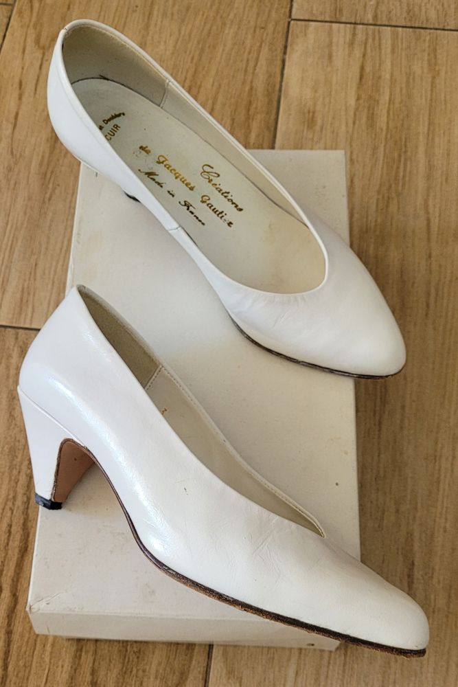 Escarpins talon ch�vre blancs Jacques Gautier T37 15 Bordeaux (33)