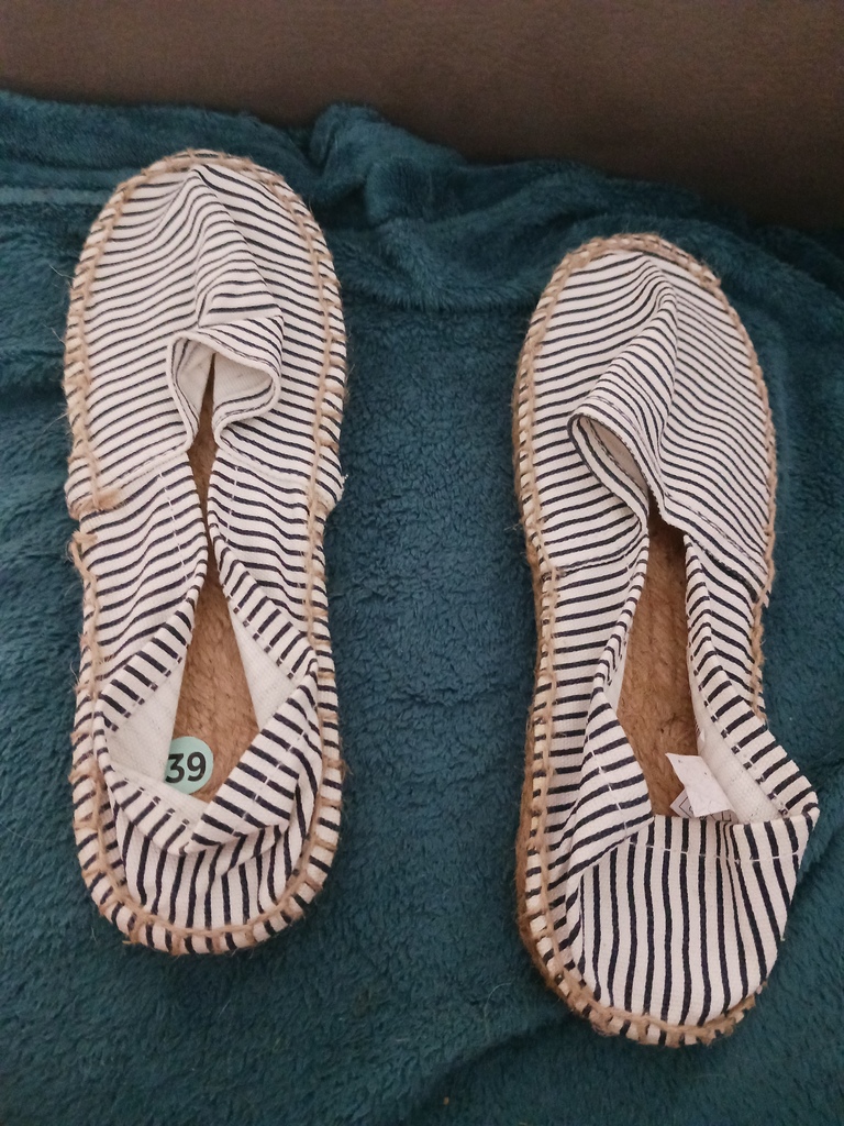 Espadrilles Ray�es bleu et Blanc Taille 39 5 Thourotte (60)