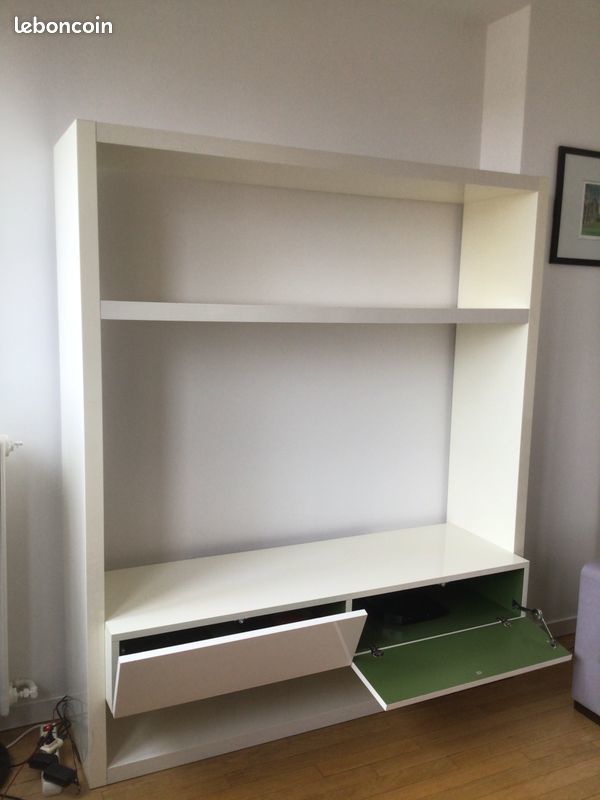 �tag�re biblioth�que audio laqu�e blanche 310 Antony (92)