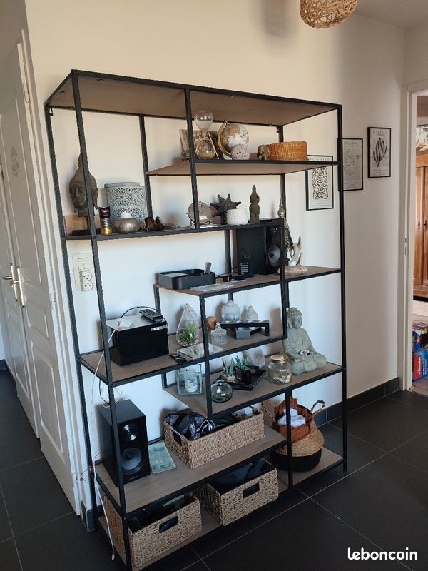 Etag�re bois et m�tal 140 Marsilly (17)
