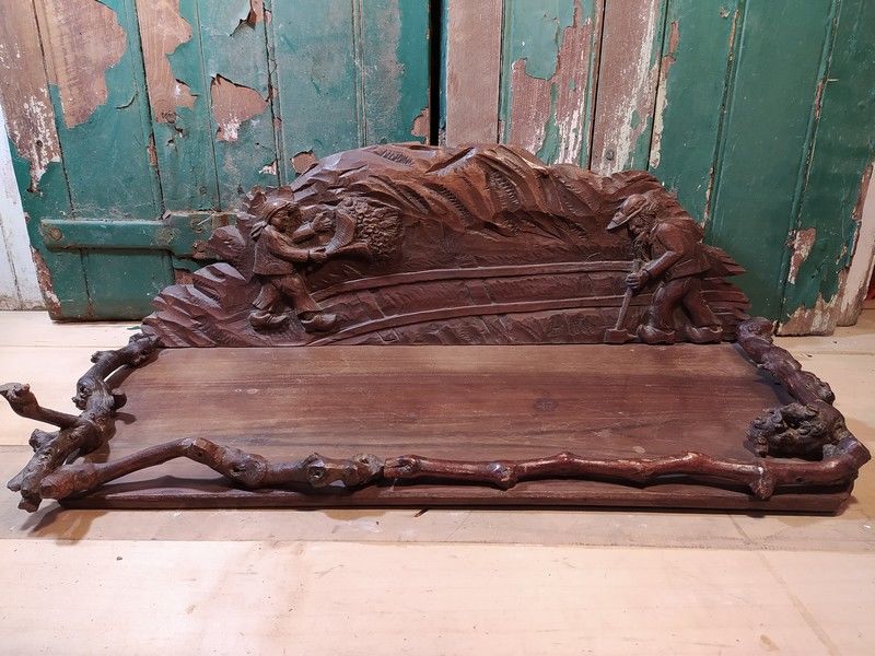 �tag�re Bois Sculpt� Art Populaire Travail de la Mine Mineur 130 Loches (37)