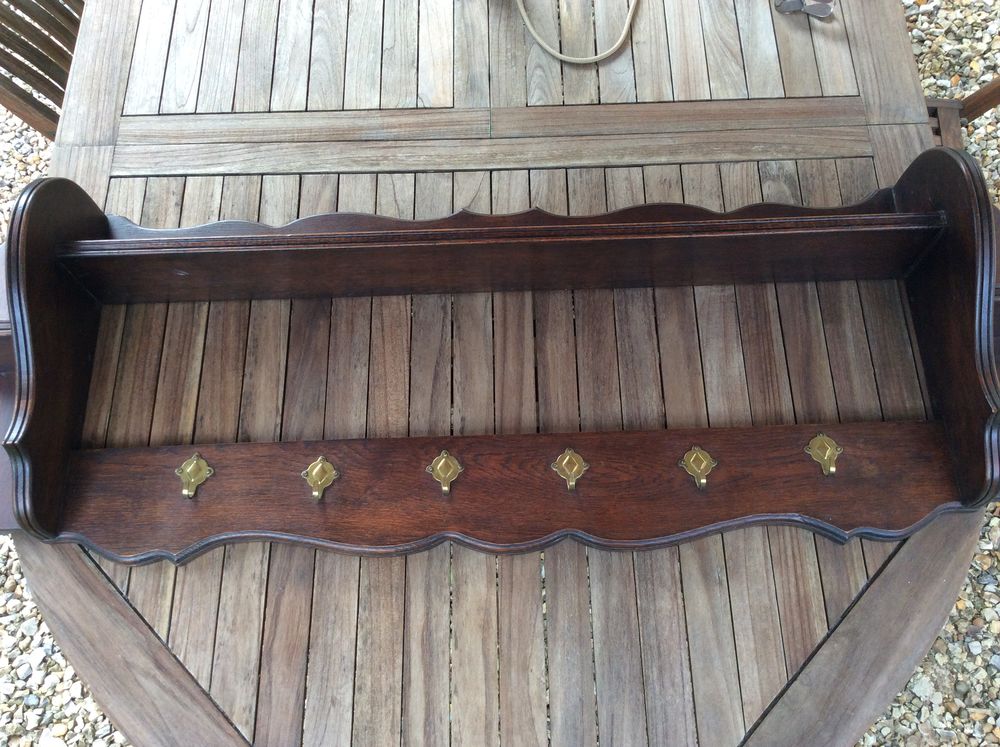 Etag�re de cuisine rustique ch�ne massif crochets Laiton 40 Gif-sur-Yvette (91)