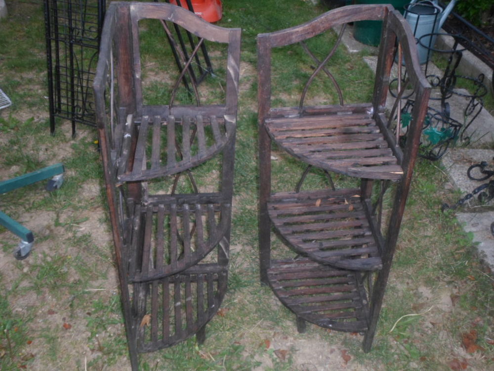 lot de 2 etageres porte pots de fleurs en bois pliante 45 Am�lie-les-Bains-Palalda (66)