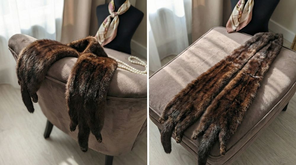 Etole Vintage Vison Veritable - Style Retro Chic (100 cm) 120 Carbonne (31)