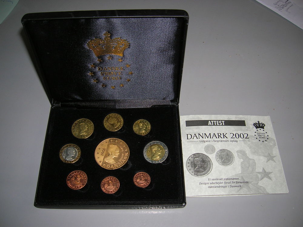 euro danmark 2002 avec attestation, 8 pièces+1 médaille neuf 100 Reims (51)