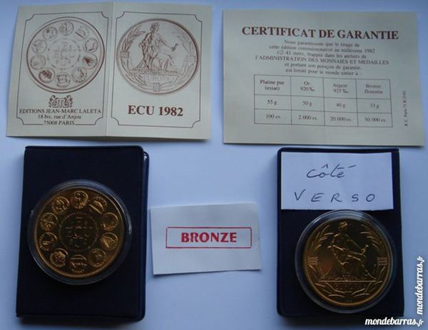 Ecu europ�en en Bronze florentin? Ann�e 1982 17 La Rochelle (17)