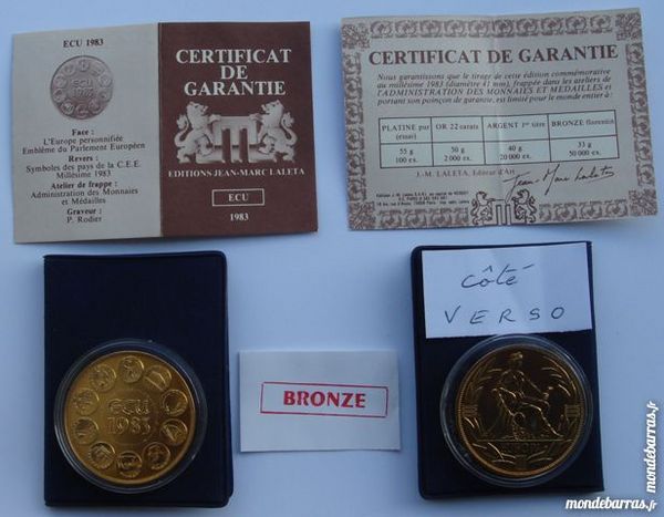 Ecu europ�en en Bronze florentin? Ann�e 1983 17 Montgeron (91)