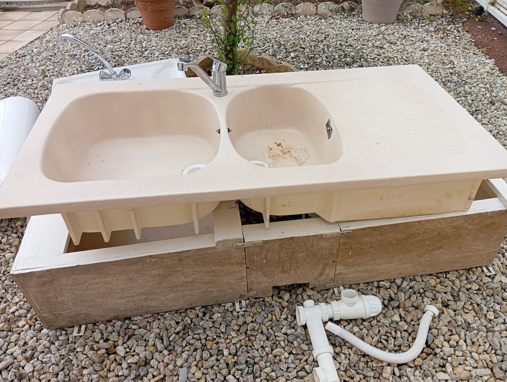 �vier 2 bacs et �gouttoir en c�ramique 30 P�rigny (17)