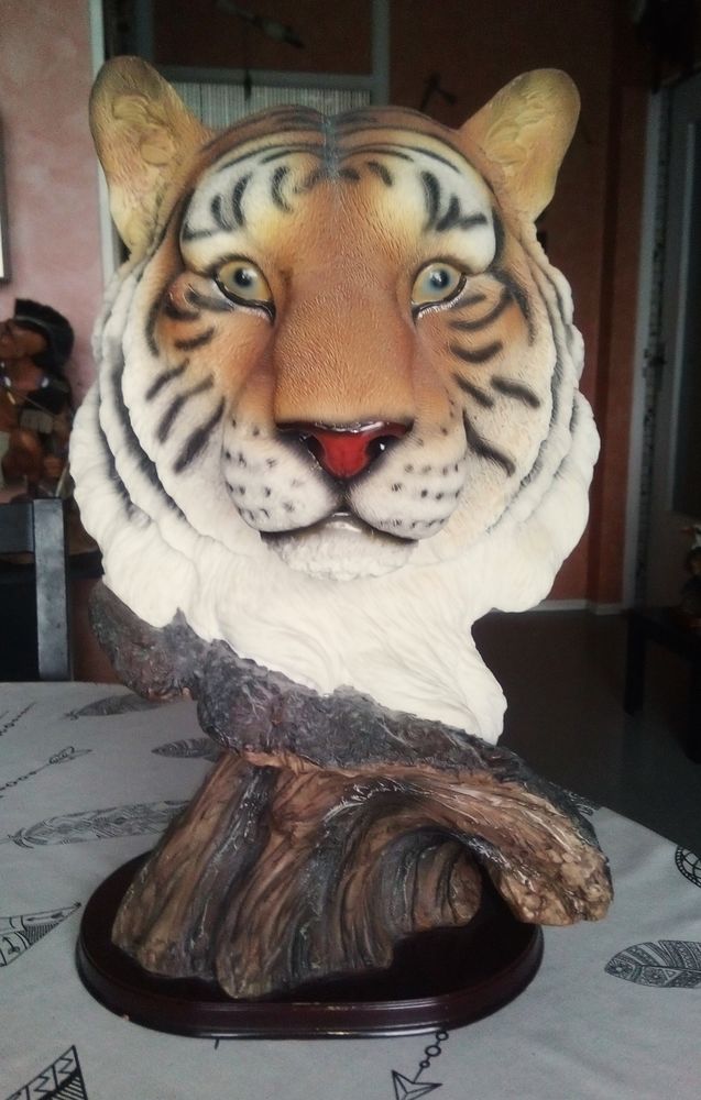 Exceptionnelle statue moulage t�te de tigre r�sine 40 cm 55 Toul (54)