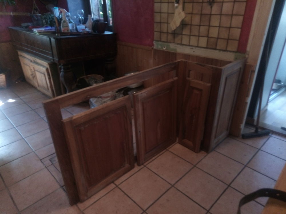 Fa�ade sous �vier noyer merisier massif 100 Rombach-le-Franc (68)