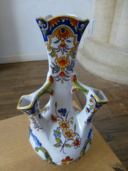 Fa�ence de Desvres porte-bouquet / Longwy Art D�co 55 Royan (17)