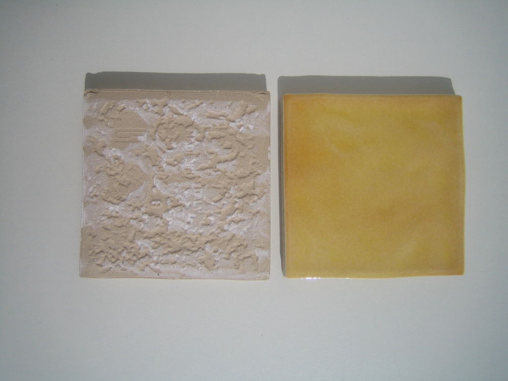 Faience jaune en gres cerame emaille de marque CIR 1.33m2 20 Poitiers (86)