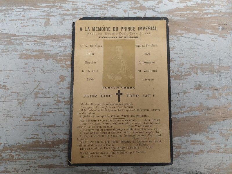 FAIRE-PART D�C�S Photo Prince Imp�rial Napol�on III ca1879 0 Loches (37)