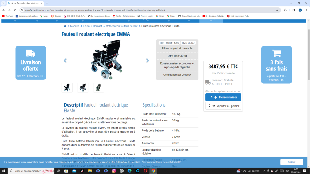 fauteui roulant �lectrique pliant 0 Boulieu-l�s-Annonay (07)