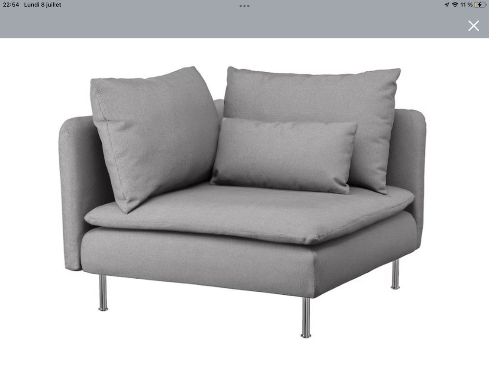 Fauteuil d'angle ikea Soderhamn gris (quasi neuf) 229 Rochefort (17)