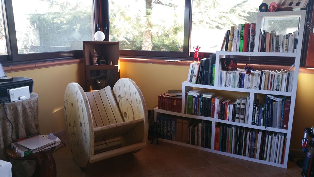 Fauteuil � bascule original en bois blanc 150 Villebon-sur-Yvette (91)