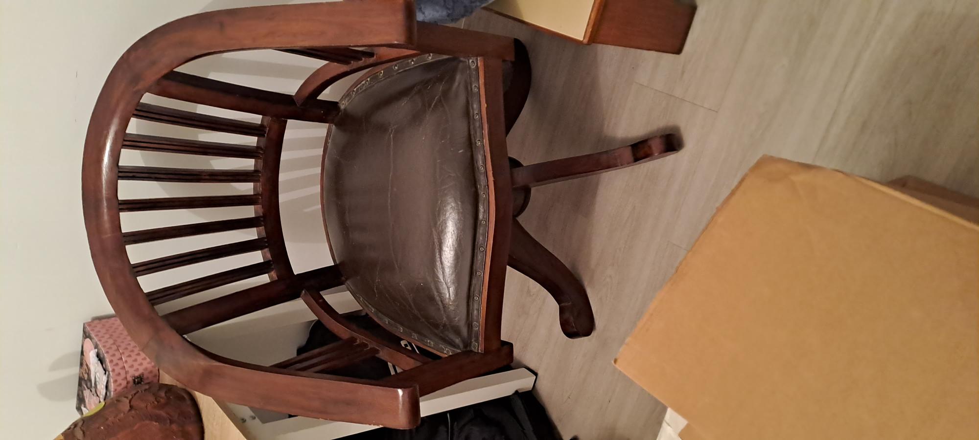 Fauteuil de bureau en bois pivotant (hauteur r�glable) 190 Rez� (44)