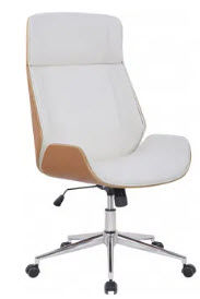 Fauteuil bureau de direction blanc bois clair acier chrom� 90 Roquebrune-sur-Argens (83)