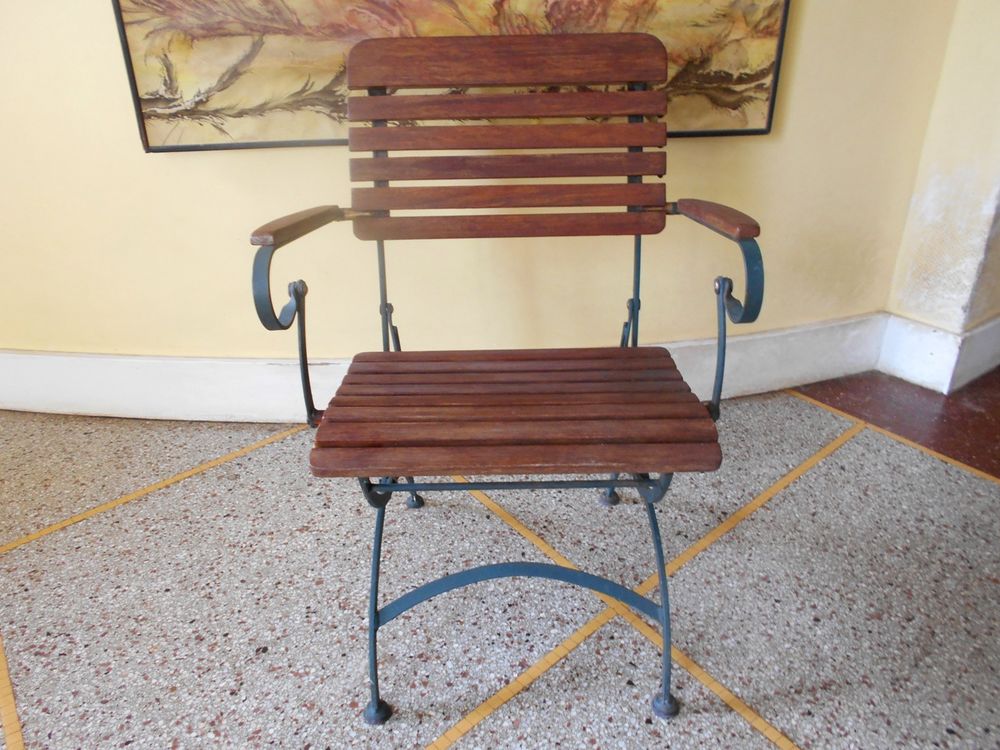 Fauteuil chaise bois m�tal pliable 35 Monflanquin (47)