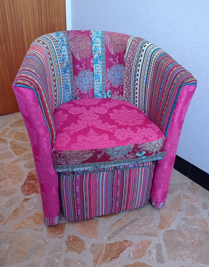 fauteuil crapaud patchwork 300 Orange (84)