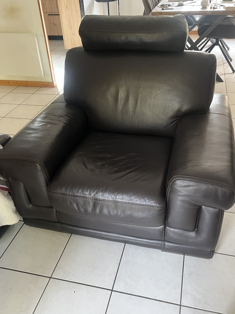 Fauteuil en cuir chocolat 300 �lancourt (78)