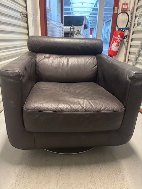 Fauteuil cuir marron natuzzi 100 La Garenne-Colombes (92)