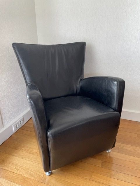 Fauteuil cuir noir, design danois 0 Boulogne-Billancourt (92)
