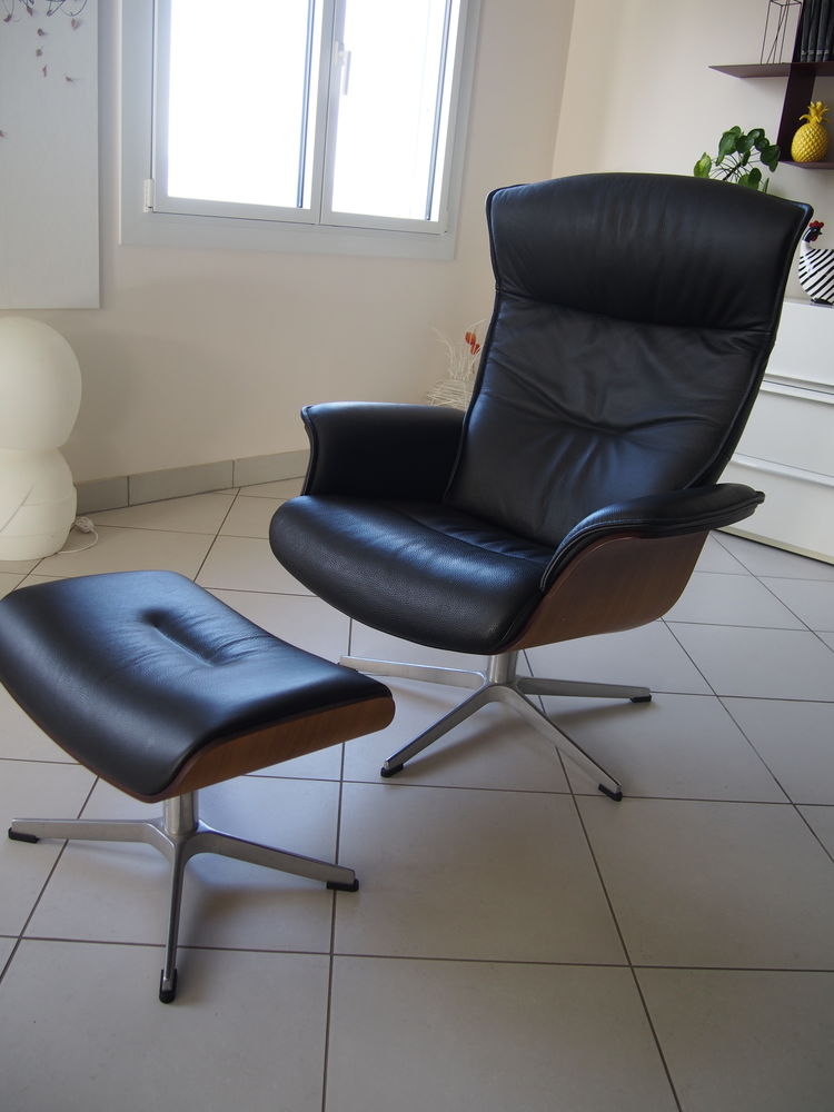 Fauteuil cuir + repose pieds 600 Saint-Cergues (74)
