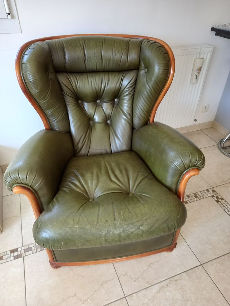 Fauteuil cuir vert 150 Verton (62)