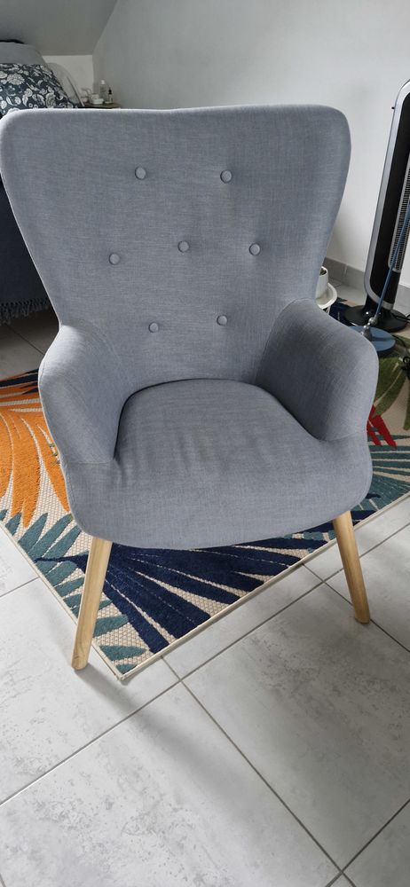 Fauteuil design scandinave bleu clair 40 Houilles (78)