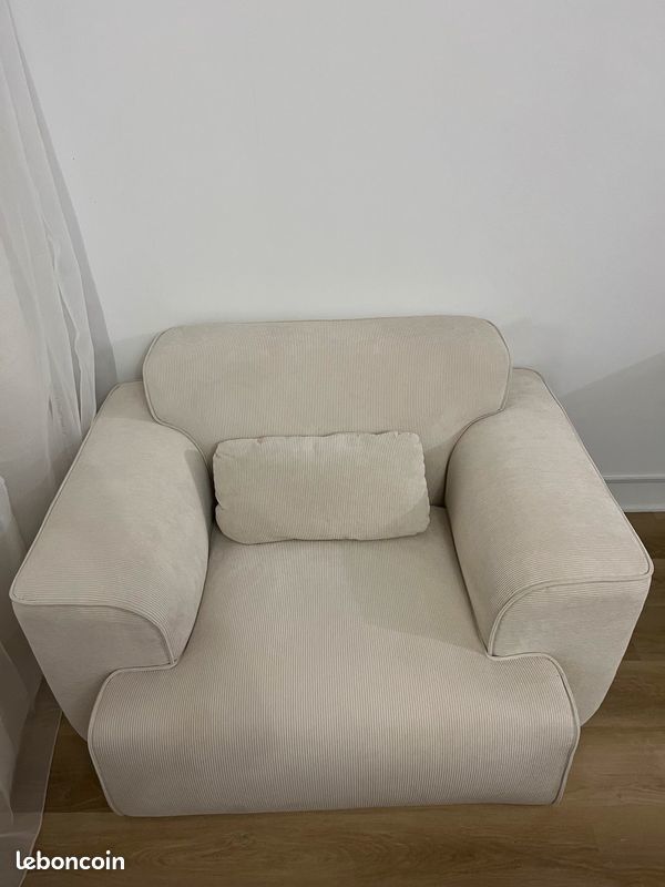 Fauteuil fixe SWEEEK Velours beige 300 Rennes (35)