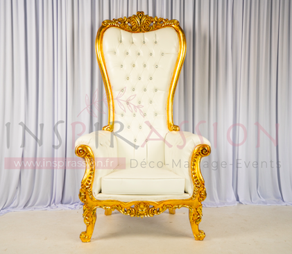 Fauteuil mod�le  Majestic  blanc & dor� 545 Pantin (93)