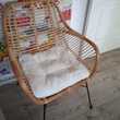 fauteuil osier avec coussin blanc très bon état 80 Salaise-sur-Sanne (38)
