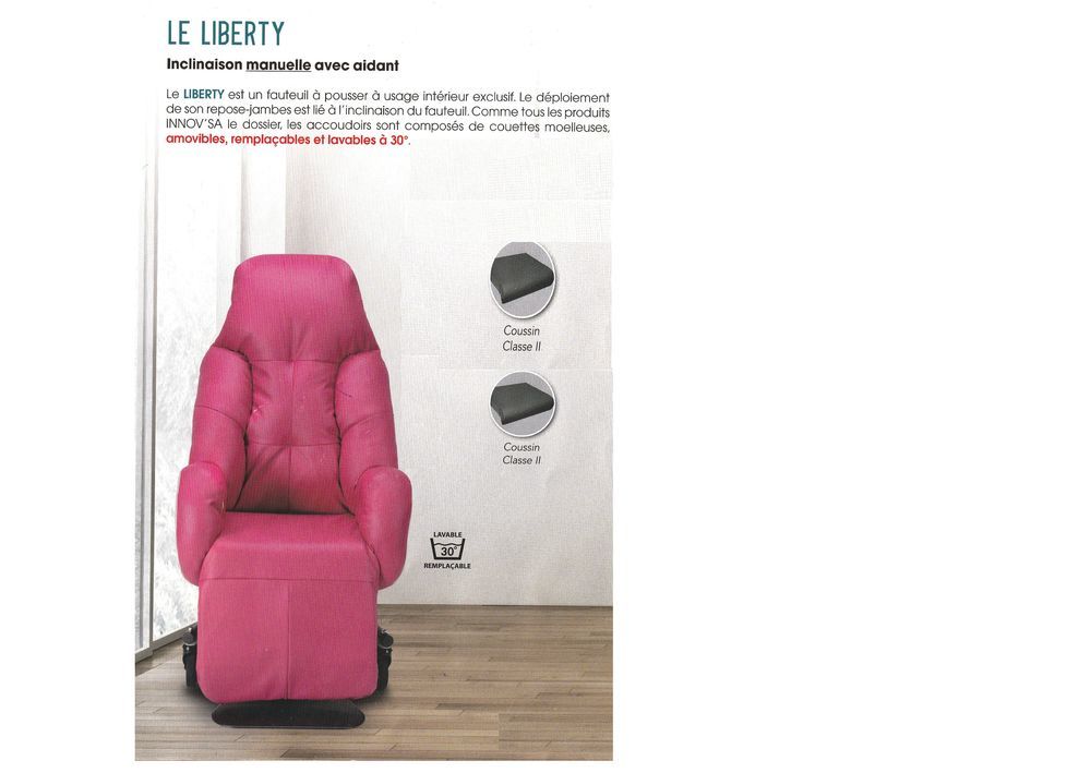 Fauteuil rose - usage Liberty � t�l�commande 400 Saumur (49)