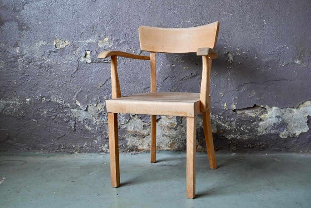 Fauteuil si�ge de bureau ancien en bois style vintage indus 170 Wintzenheim (68)