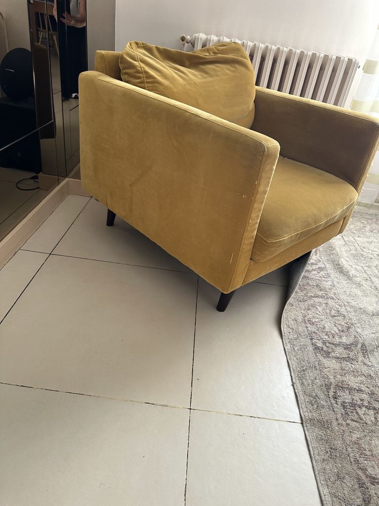 Fauteuil Velours jaune une place 0 Alfortville (94)