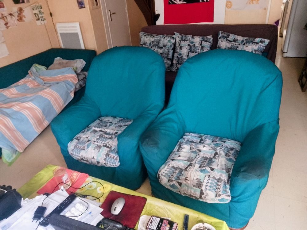  2 fauteuils avec housses lavable 80 Marigny (50)