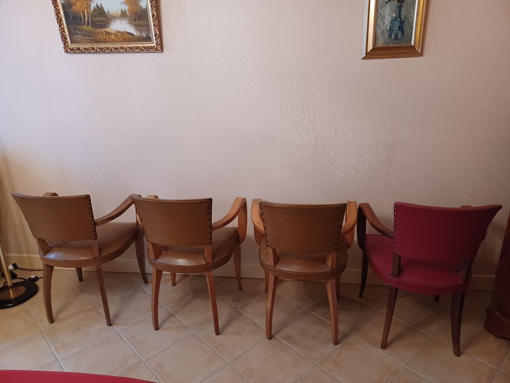 Fauteuils  bridge  contemporains ann�es 1950/60 Art D�co 900 Favi�res (77)