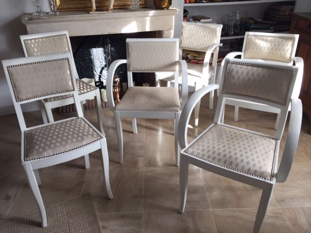  Lot de fauteuils bridge et deux chaises 120 Nully (52)