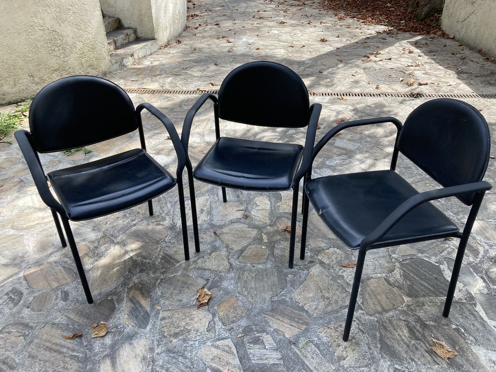 fauteuils de bureau en skaï noir 50 Saint-Cloud (92)