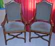 Lot de 2 fauteuils en chêne massif avec assise en tissu 100 Avrainville (91)