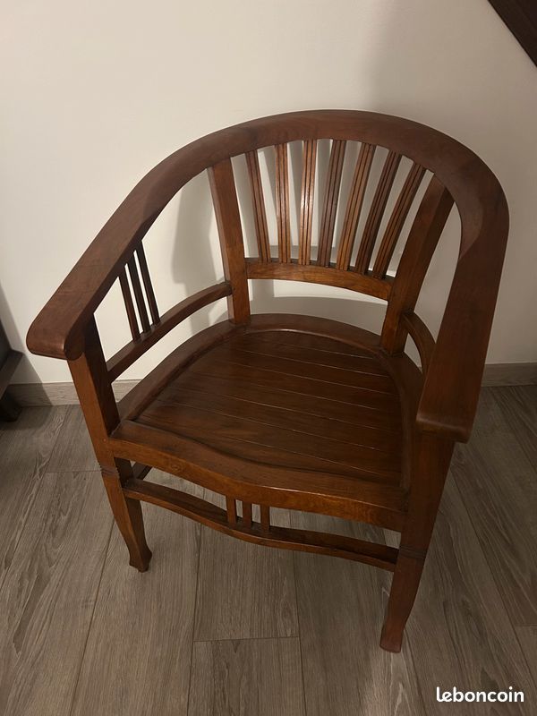 4 fauteuils colonial en teck massif 0 Rebr�chien (45)