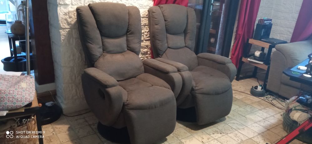 2 fauteuils  inclinables relax manuels et rotatifs sur pied 300 Vernouillet (28)