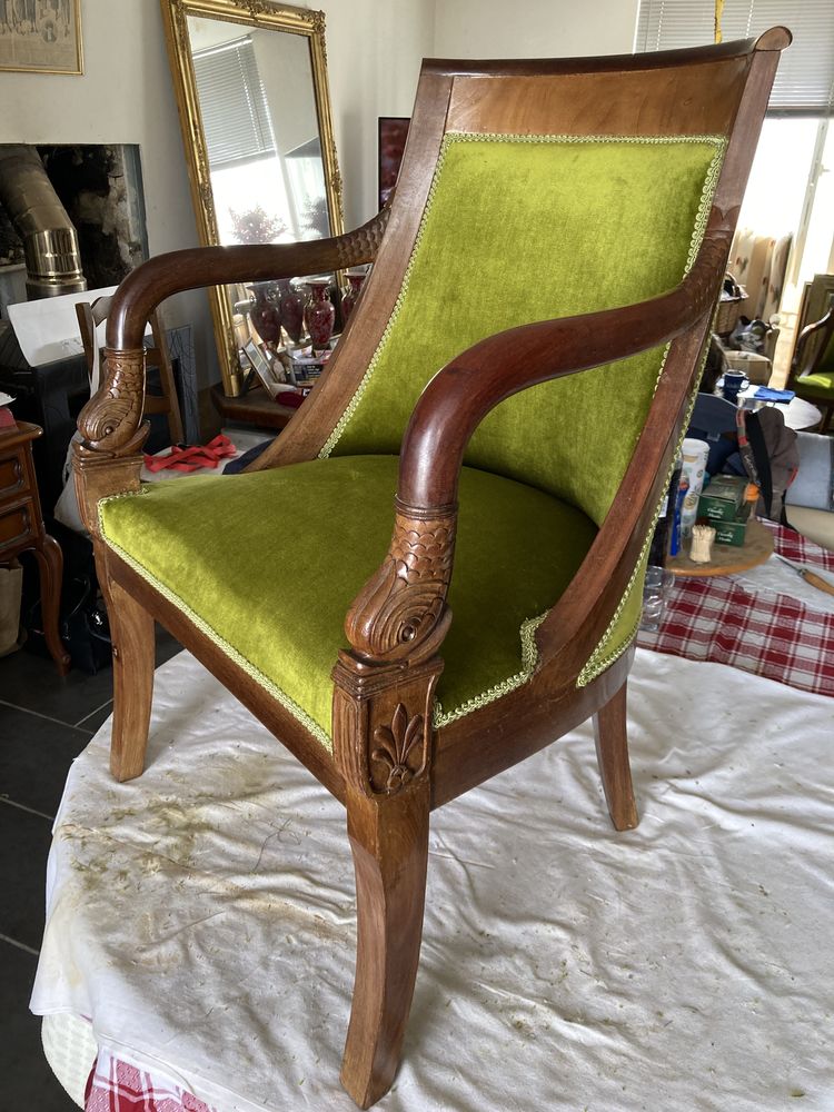 Fauteuils Louis Philippe en acajou 450 Brettes (16)