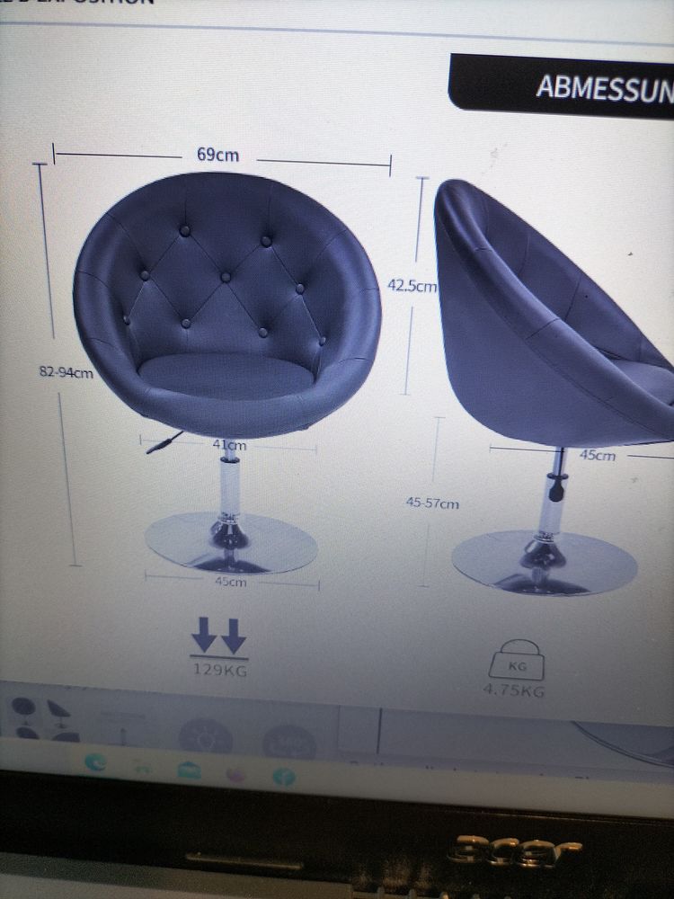 Fauteuils lounge r�glable en simili cuir noir �tat neuf 140 Souchez (62)