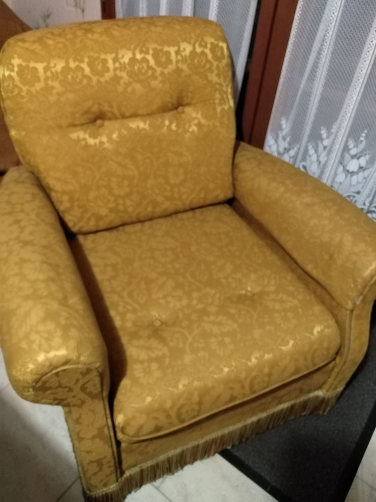 2 Fauteuils style ann�e 1972 envi couleur or bon �tat propre 130 Verteillac (24)