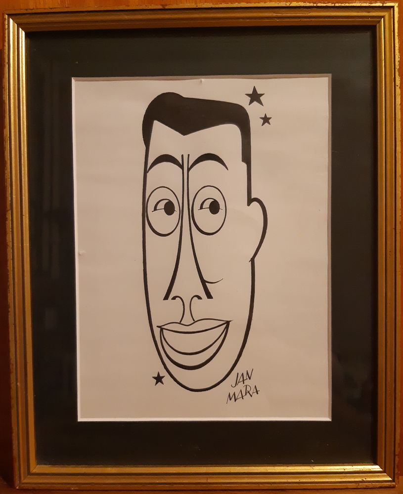 FERNANDEL par JAN MARA - dessin original encadr� 400 Asni�res-sur-Seine (92)