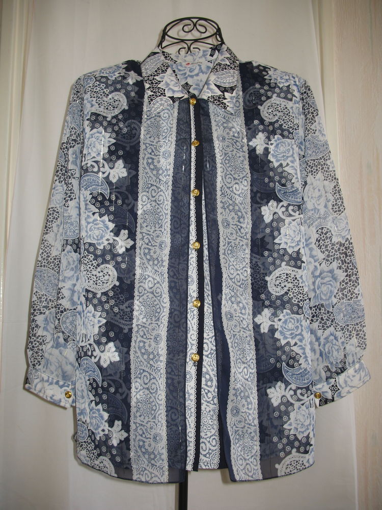 F�tes : Chemisier en tissu foulard fil dor�-T40/42 7 Antony (92)